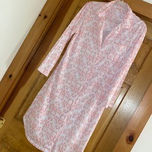 Body Touch Nightgown Pink White Sleepwear Long Sleeve Shirt style L